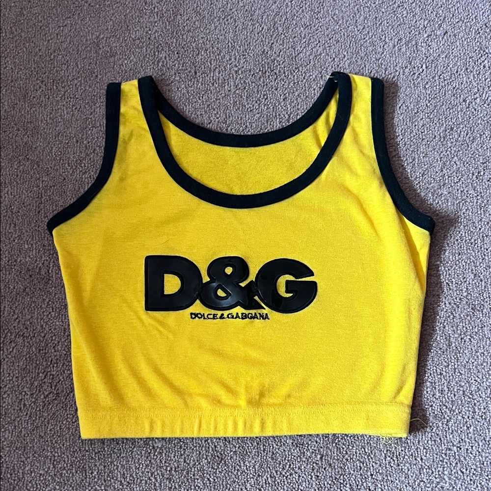 Yellow Tank Top with Black Trim